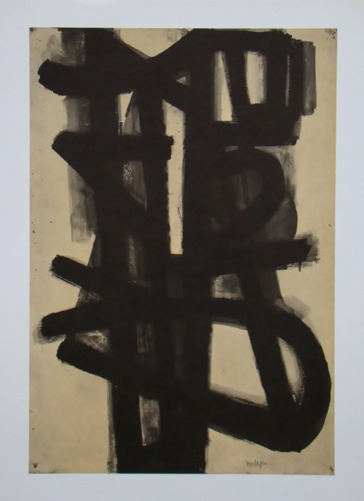 Литография Soulages (After) - Peinture sur papier - 1947