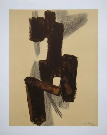 Литография Soulages (After) - Peinture sur papier - 1950