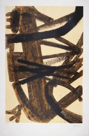 Литография Soulages - Antagonismes, 1960 - Hand-signed!
