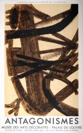 Литография Soulages - Antagonismes, 1960 - Mourlot edition