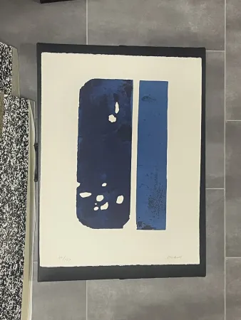 Гравюра Soulages - Eau forte bleue XXX (1974)