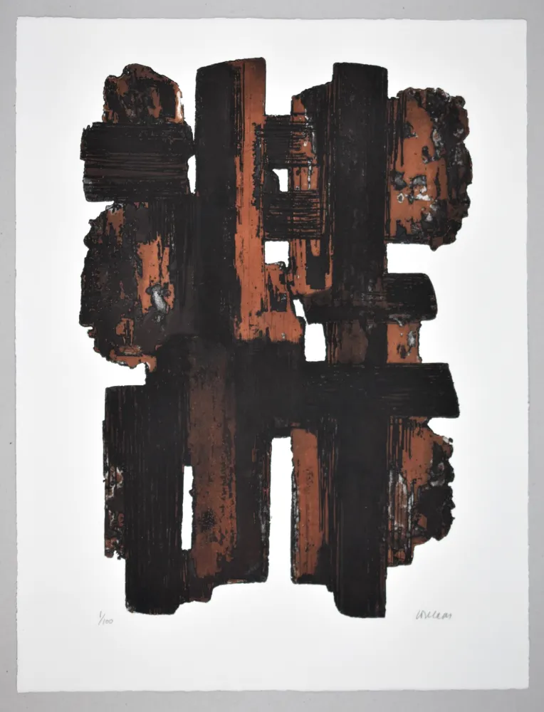 Офорт Soulages - EAU FORTE IX