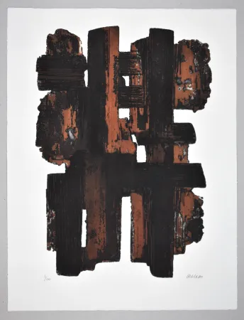 Офорт Soulages - EAU FORTE IX