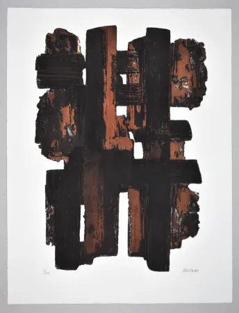 Офорт Soulages - EAU FORTE IX