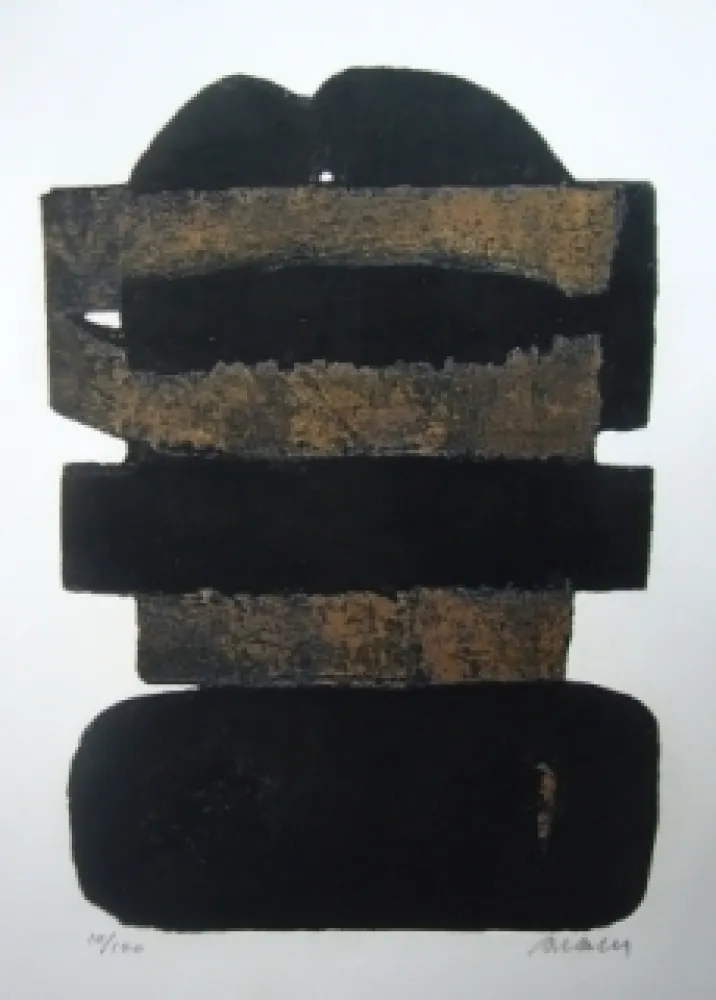Офорт И Аквитанта Soulages - Eau forte n° 24