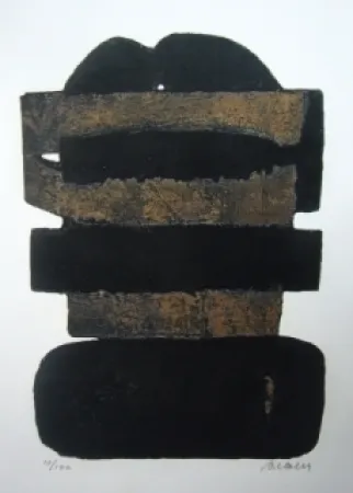 Офорт И Аквитанта Soulages - Eau forte n° 24