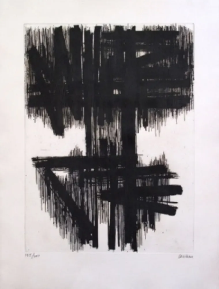 Офорт Soulages - Eau forte n° 6