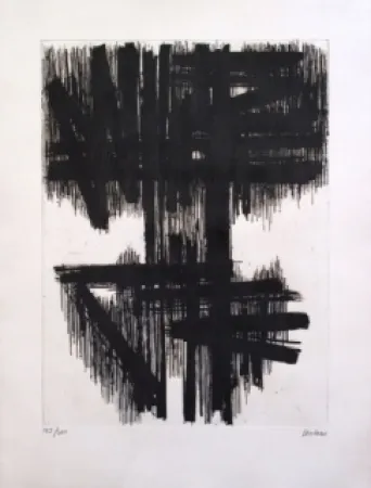 Офорт Soulages - Eau forte n° 6