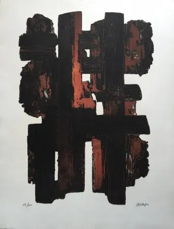 Офорт Soulages - Eau-forte n° IX