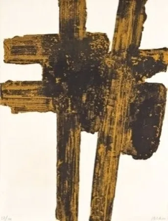 Офорт И Аквитанта Soulages - Eau forte n°18