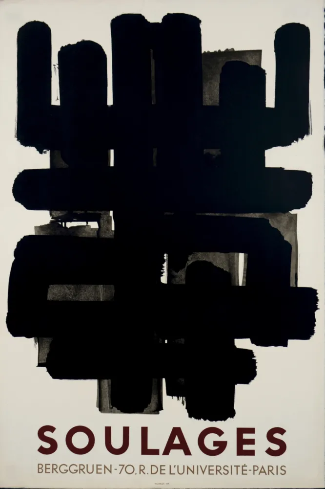 Литография Soulages - Galerie Berggruen, 1958 - Deluxe edition!