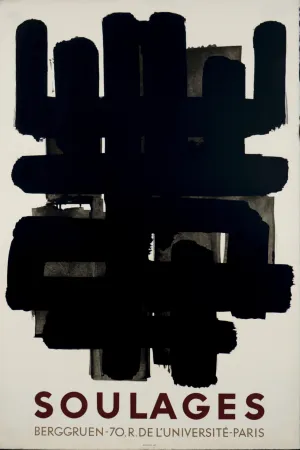 Литография Soulages - Galerie Berggruen, 1958 - Deluxe edition!