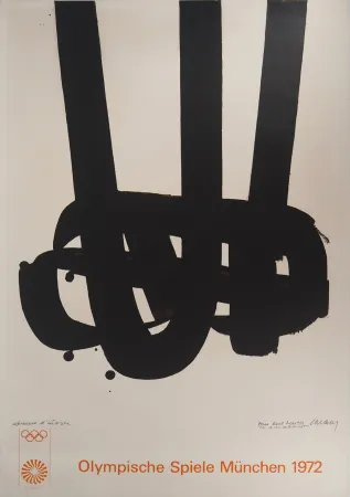 Литография Soulages - Lithographie n°29 - Signée au crayon