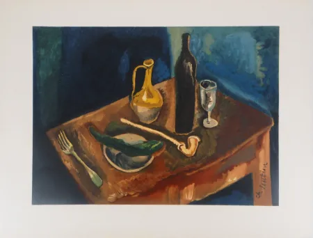 Литография Soutine - Table à la pipe