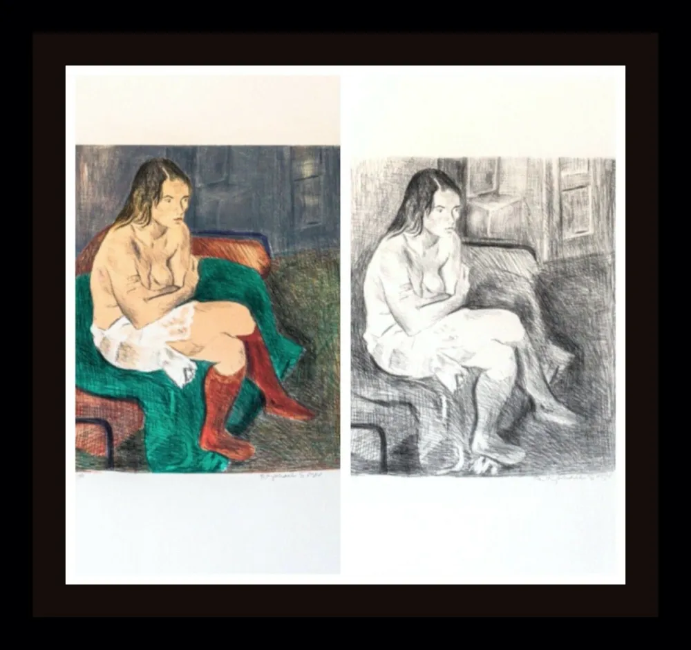 Литография Soyer - Woman in Red Stockings Portfolio