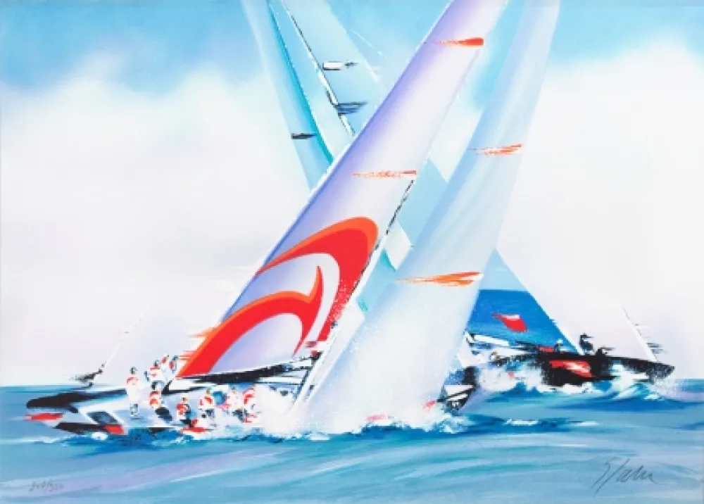 Литография Spahn - Coupe de l’America - Alinghi