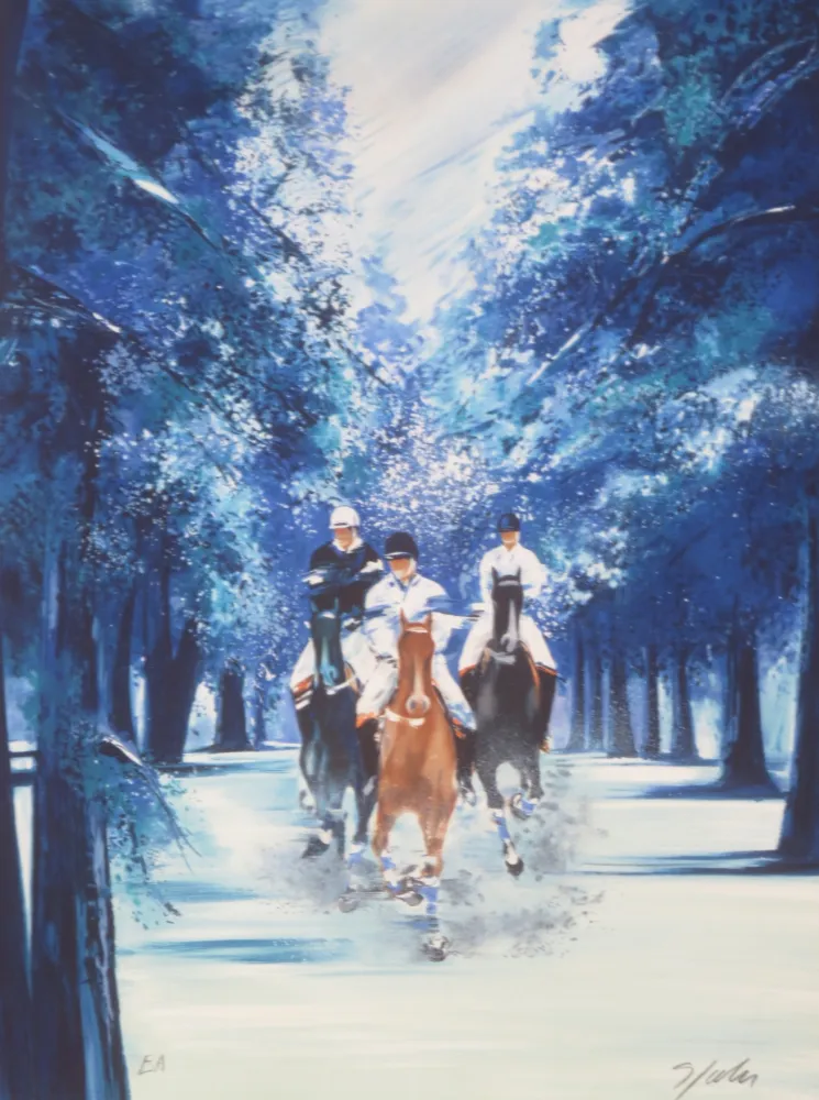 Литография Spahn - Forêt bleue