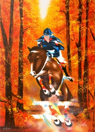 Литография Spahn - Saut d'obstacles