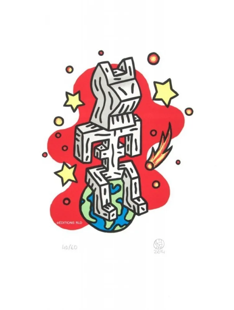 Литография Speedy Graphito - Seul au monde