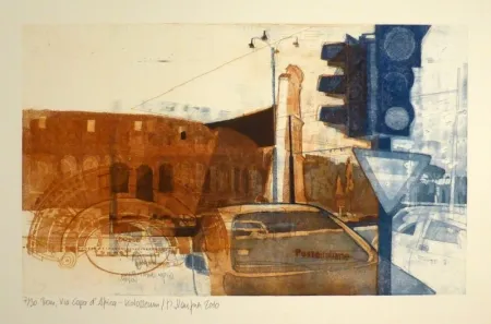 Офорт Staufner - Rom, Via Kapo d'Africa – Kolosseum