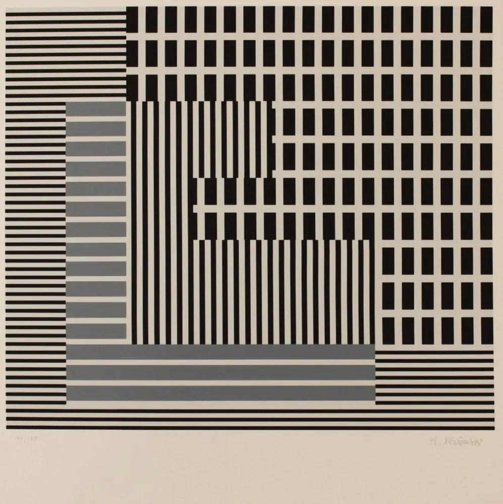 Литография Stazewski - LATTICE COMPOSITION - EXACTA FROM CONSTRUCTIVISM TO SYSTEMATIC ART 1918-1985
