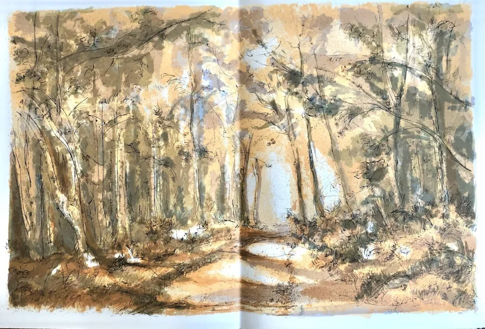 Литография Steinlen - Forêt voisine