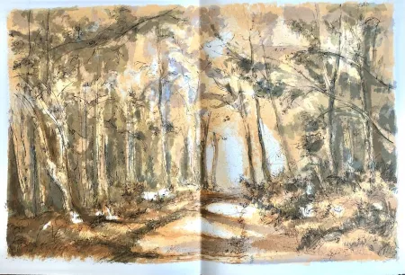 Литография Steinlen - Forêt voisine
