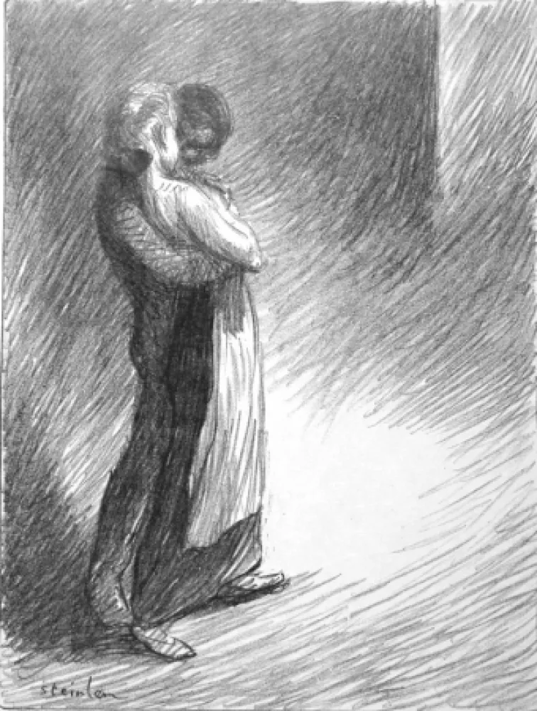 Литография Steinlen - Il bacio