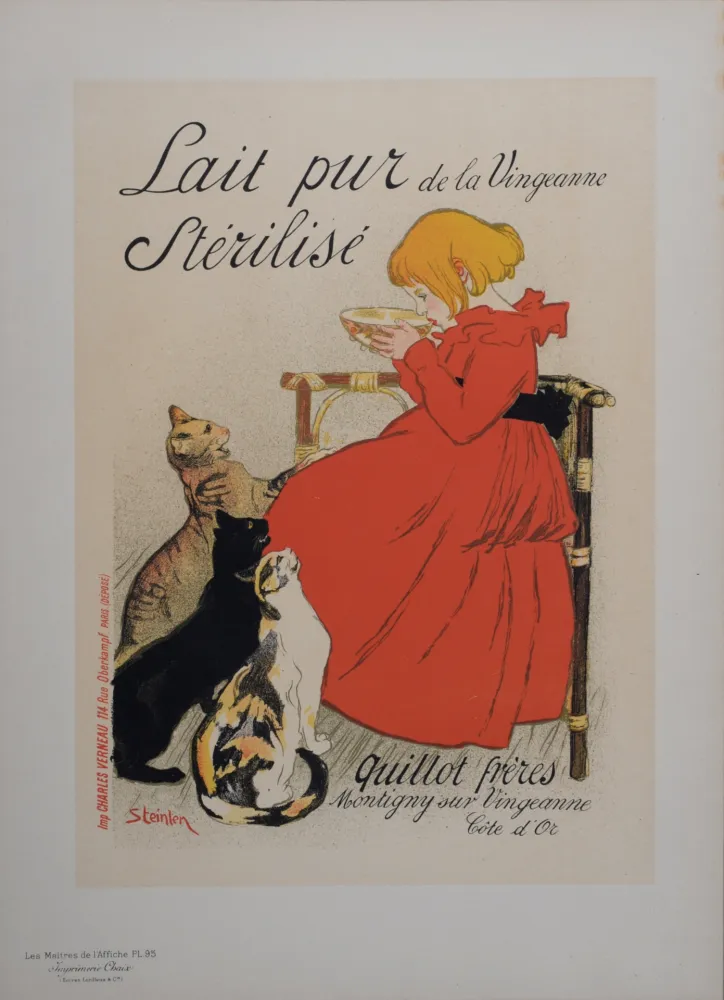 Литография Steinlen - Lait Pur Stérilisé de la Vingeanne, Les Maitres de L’Affiche, 1897