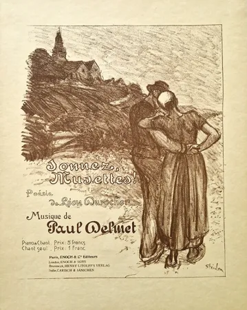 Литография Steinlen - Sonnez Musettes!