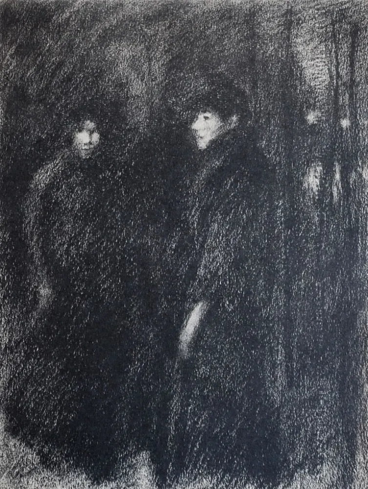 Литография Steinlen - Steinlen et la rue