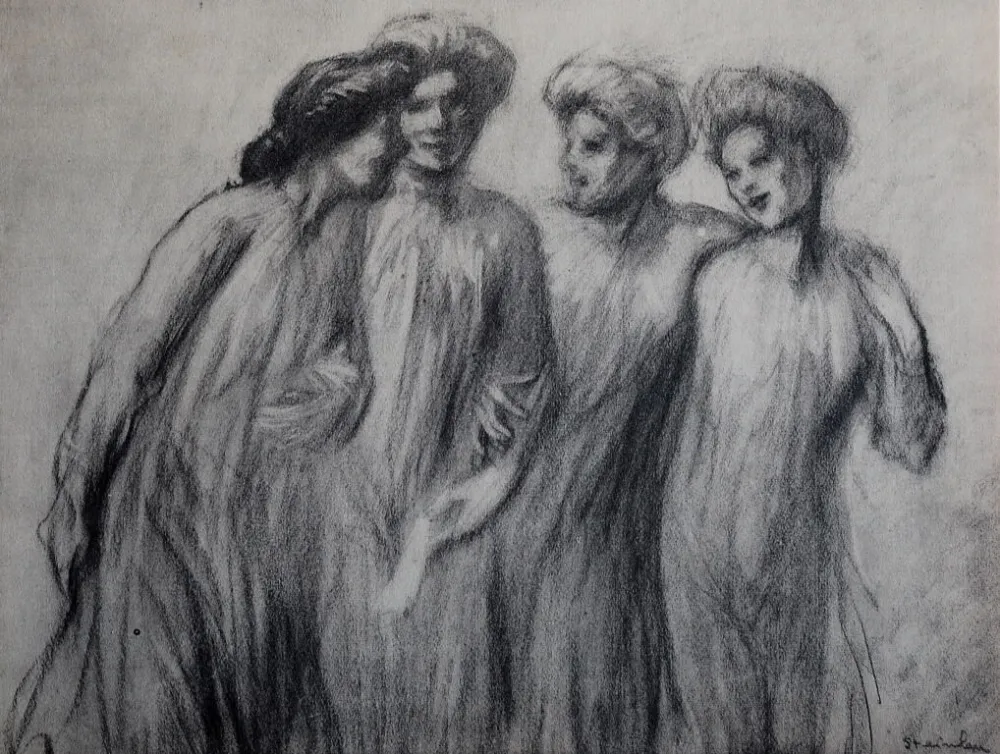 Литография Steinlen - Steinlen et la rue