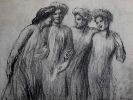 Литография Steinlen - Steinlen et la rue