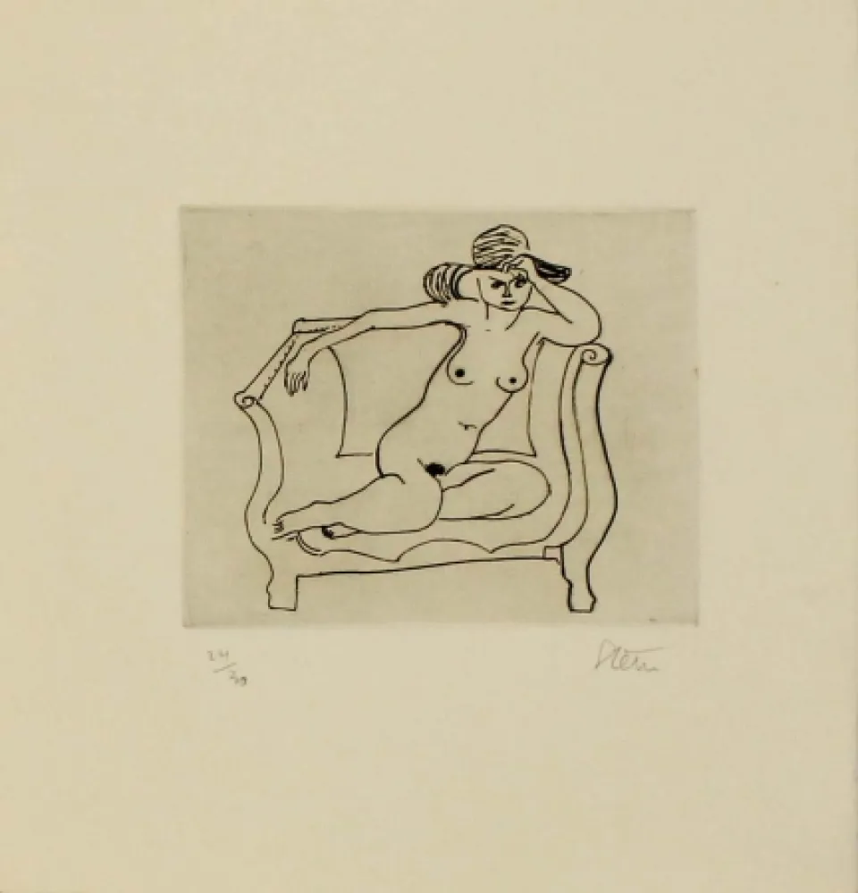 Гравюра Stern - Dame au salon