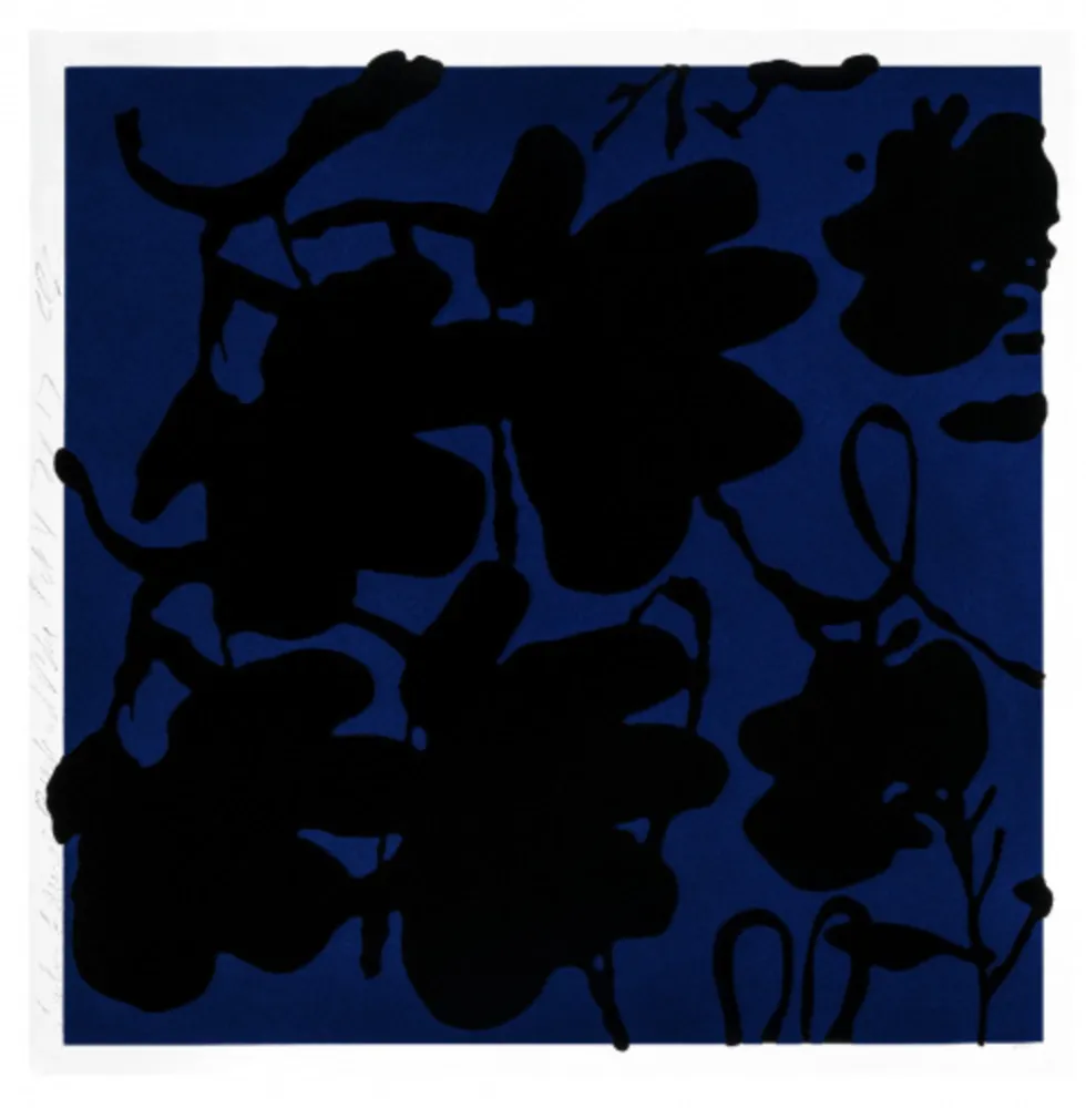 Сериграфия Sultan - Lantern flowers (Black & blue)