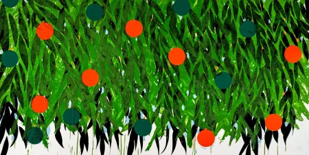 Сериграфия Sultan - Mimosa in Orange and Green