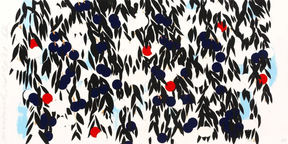 Сериграфия Sultan - Mimosa in Red and Blue