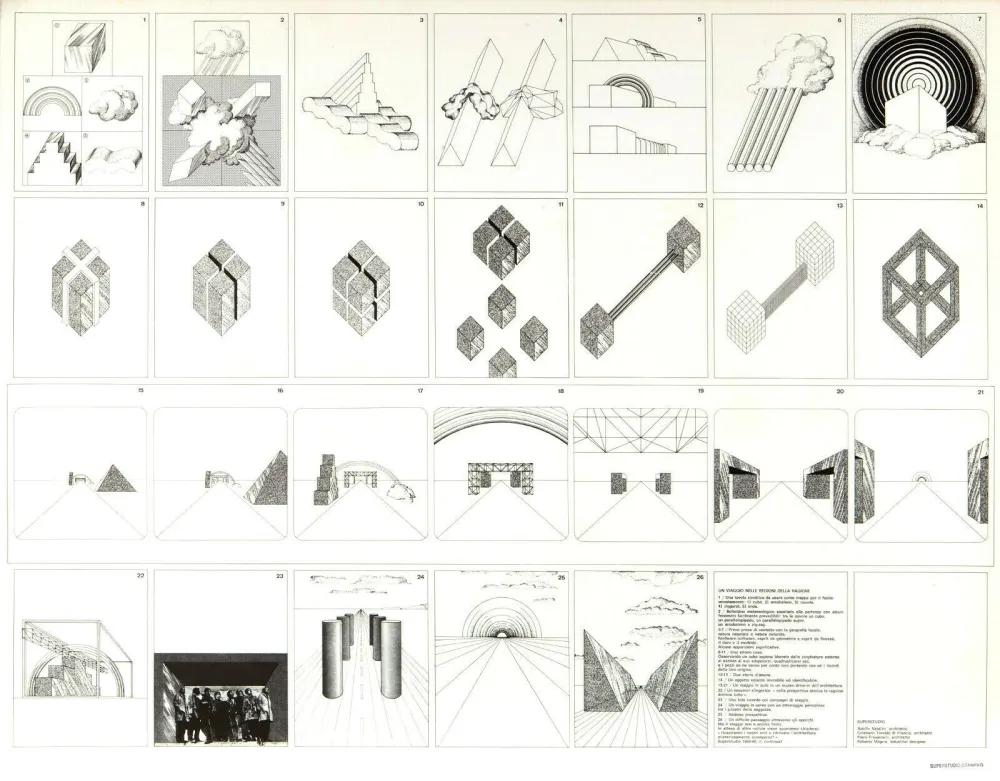 Литография Superstudio - Viaggio nelle regioni della ragione