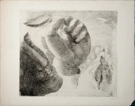 Офорт Survage - Composition surréaliste (J), 1913 - Hand-signed - Very scarce!