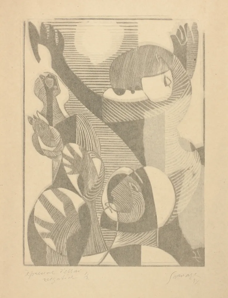 Монотип Survage - épreuve d'essai négative