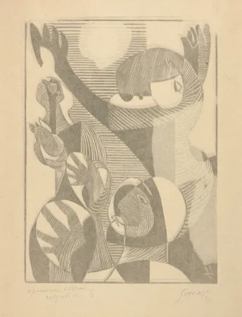 Монотип Survage - épreuve d'essai négative