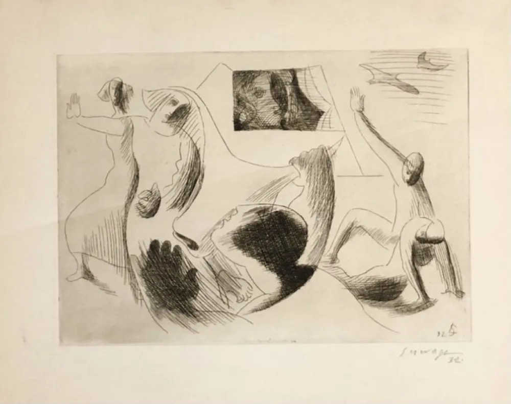 Гравюра Survage - Femme à la fenêtre