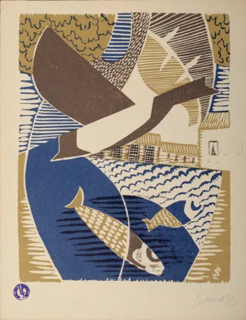 Гравюра На Дереве Survage - Le château de l’Etang Rouge, 1926 - Hand-signed!