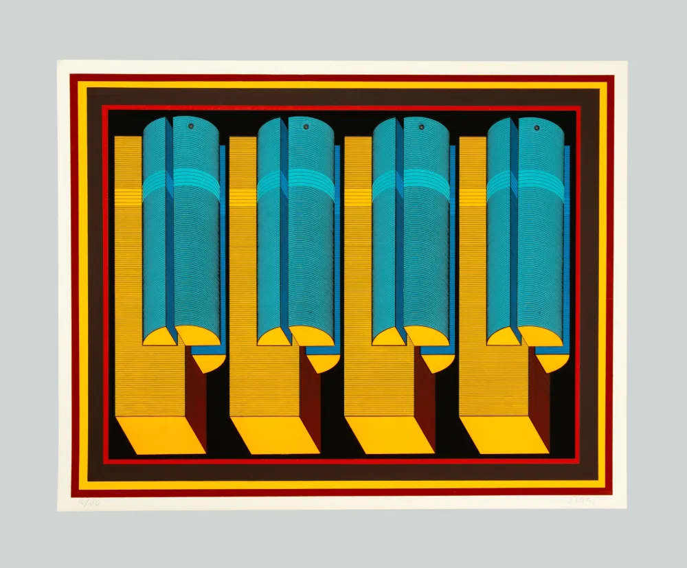 Сериграфия Sutej - Geometrico mobile (arancio)