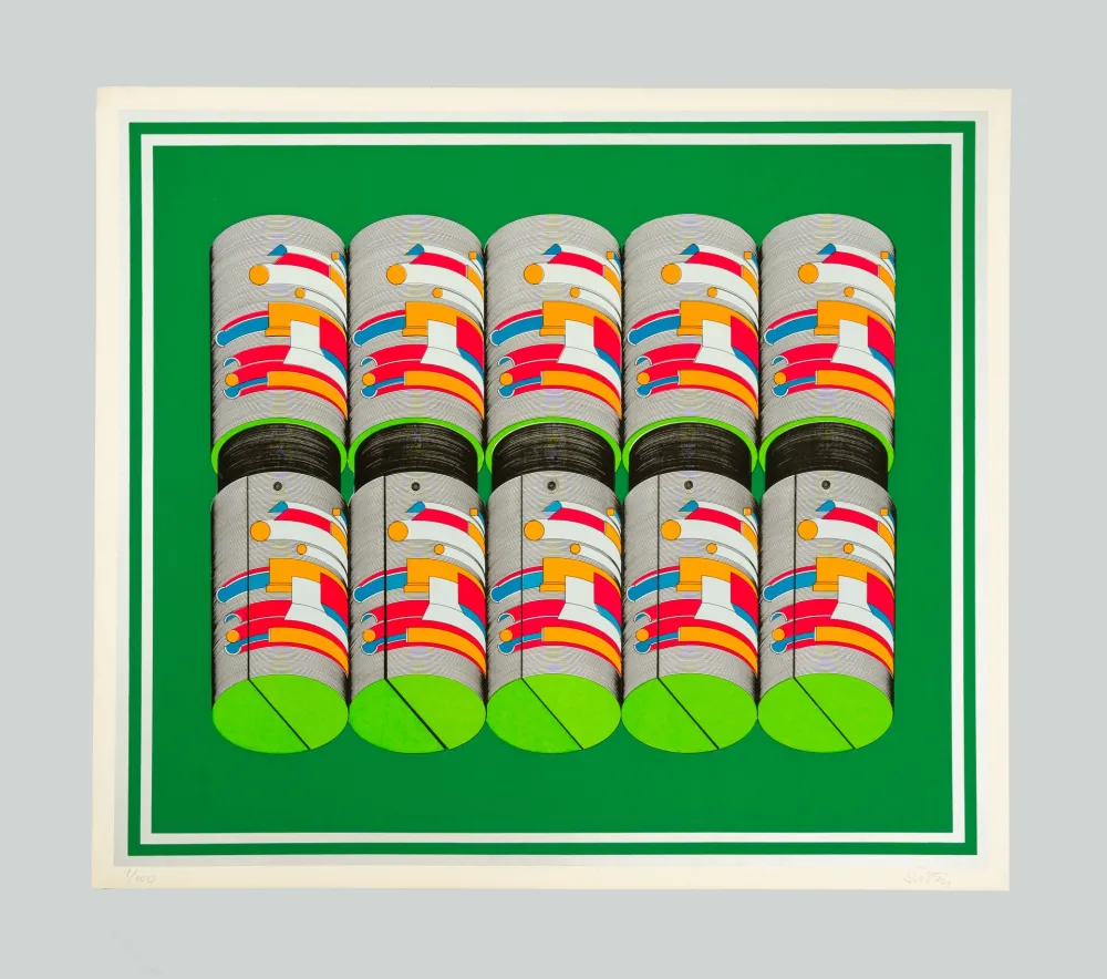 Сериграфия Sutej - Geometrico mobile (verde)