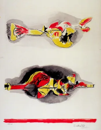 Литография Sutherland - Formes volantes et flottantes