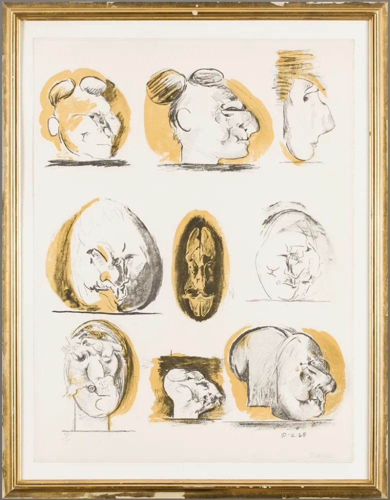Литография Sutherland - Planches D'etudes ( tetes )