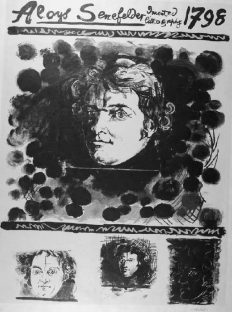 Литография Sutherland - Portrait d'Aloyis Senefelder