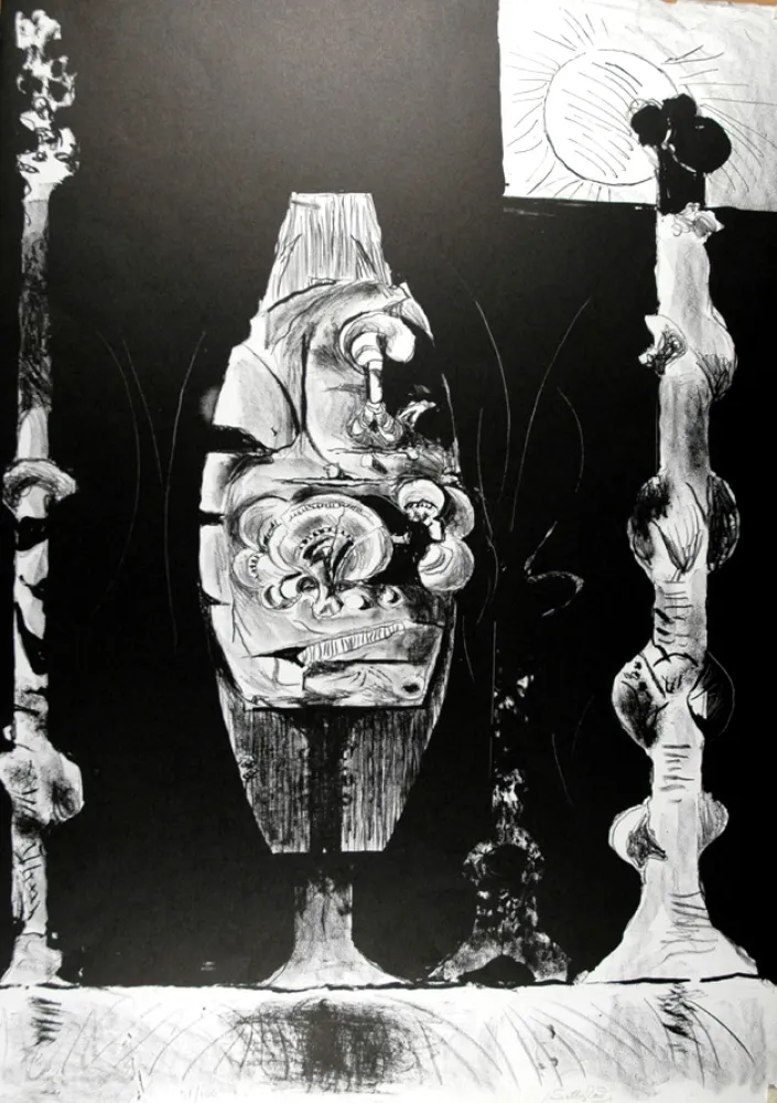 Литография Sutherland - Trois formes debout