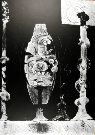 Литография Sutherland - Trois formes debout